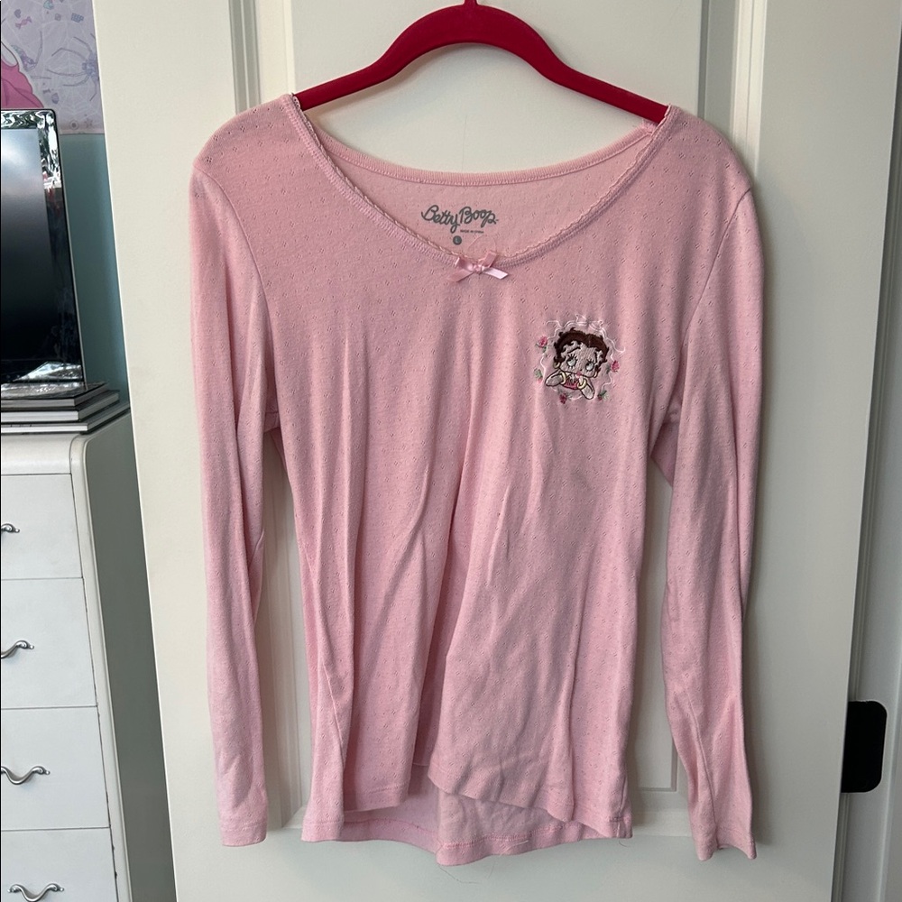Betty Boop Coquette Pointelle Long-Sleeve Tee